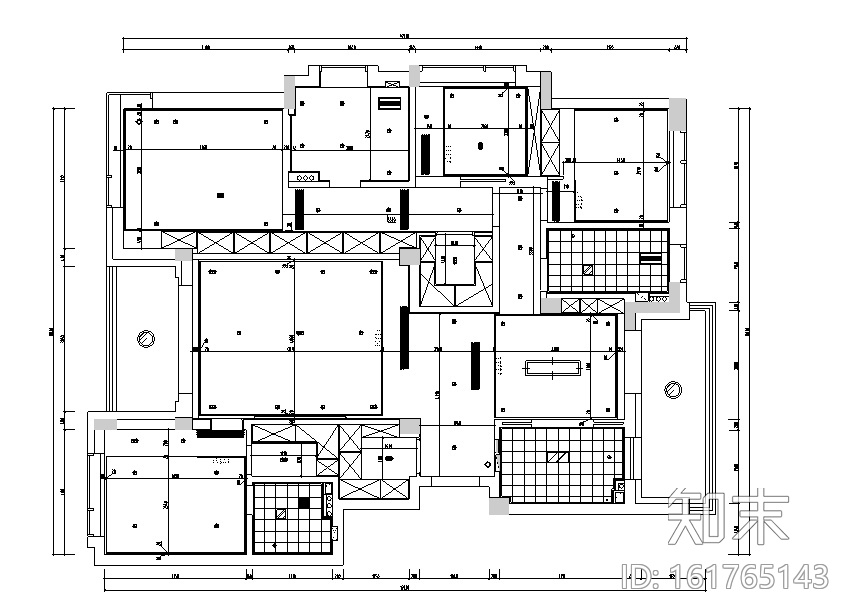 凯旋门现代木质简约风豪宅设计施工图（附效果图）cad施工图下载【ID:161765143】