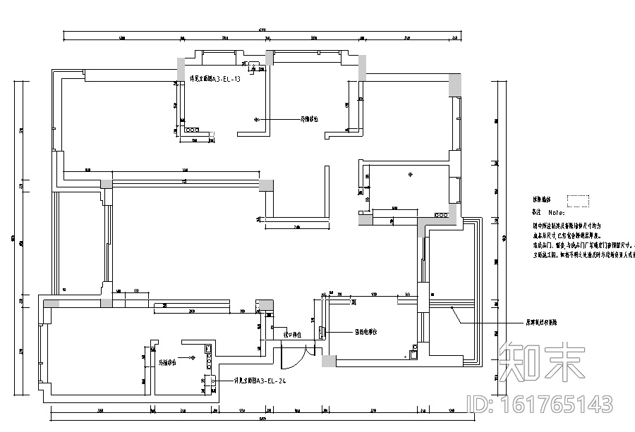 凯旋门现代木质简约风豪宅设计施工图（附效果图）cad施工图下载【ID:161765143】