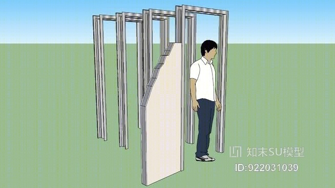 现代门SU模型草图
