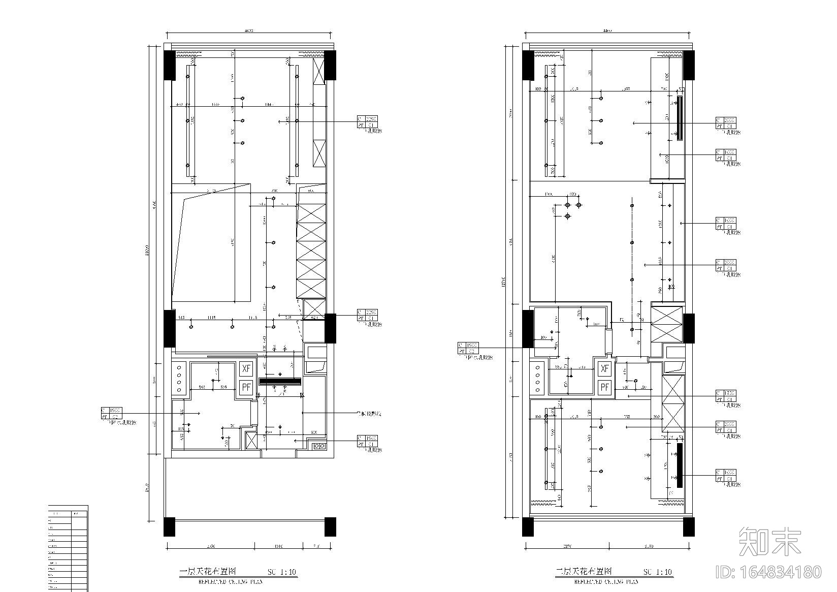 两层60㎡LOFT风格小户型户型样板房施工图施工图下载【ID:164834180】