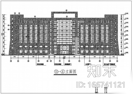 山东某厅办公楼幕墙结构图cad施工图下载【ID:166741121】