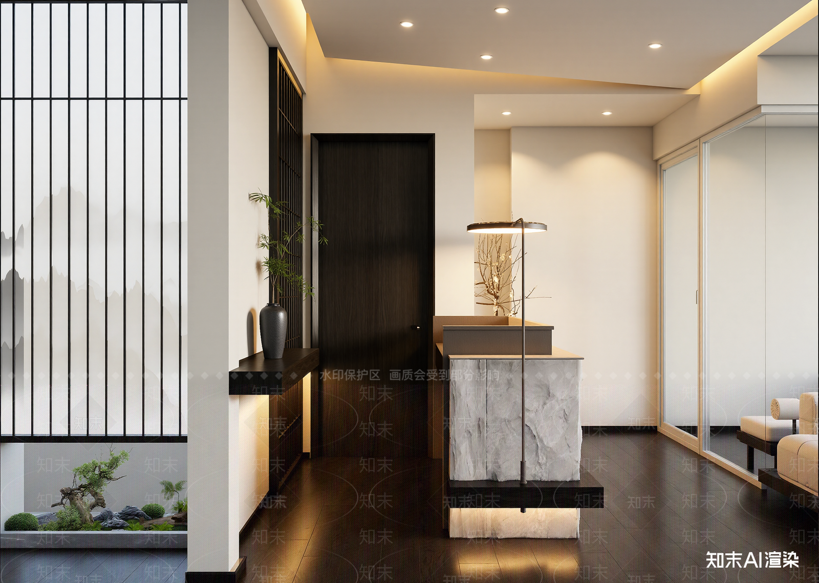 中式玄关3D模型下载【ID:1215157807】