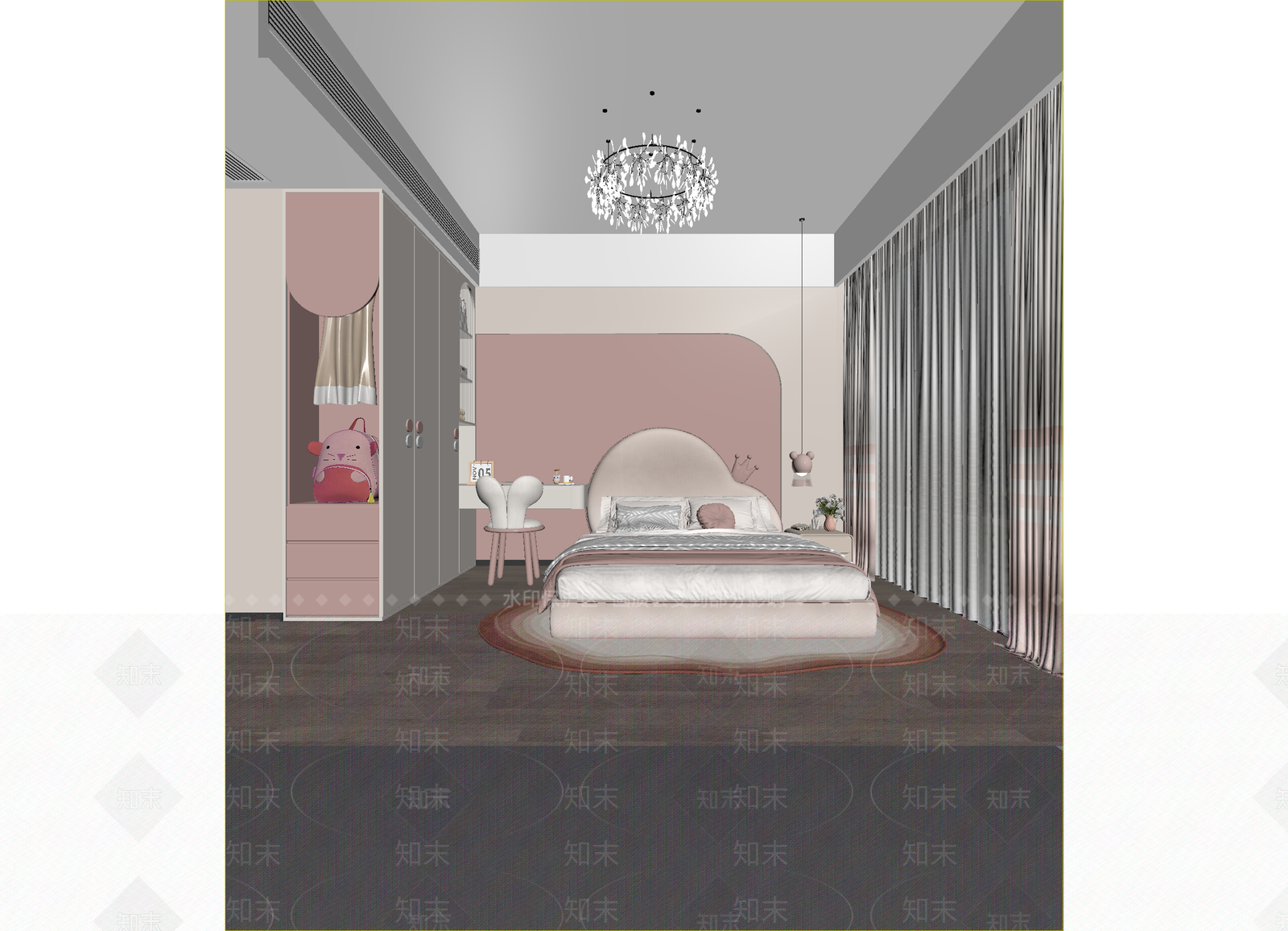 现代女孩房3D模型下载【ID:1215151505】