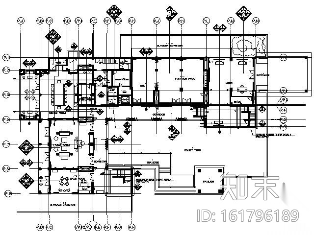 [三亚]五星酒店总统别墅施工图cad施工图下载【ID:161796189】