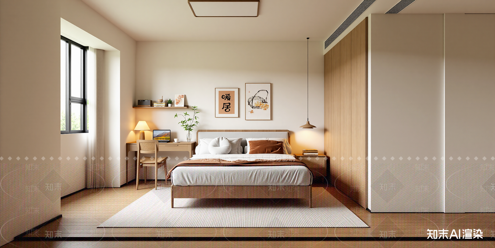 日式家居卧室SU模型下载【ID:1215925518】