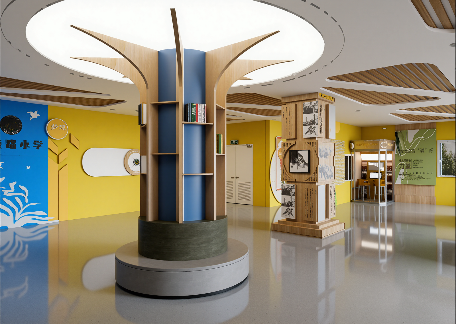 现代学校展厅3D模型下载【ID:1214756678】