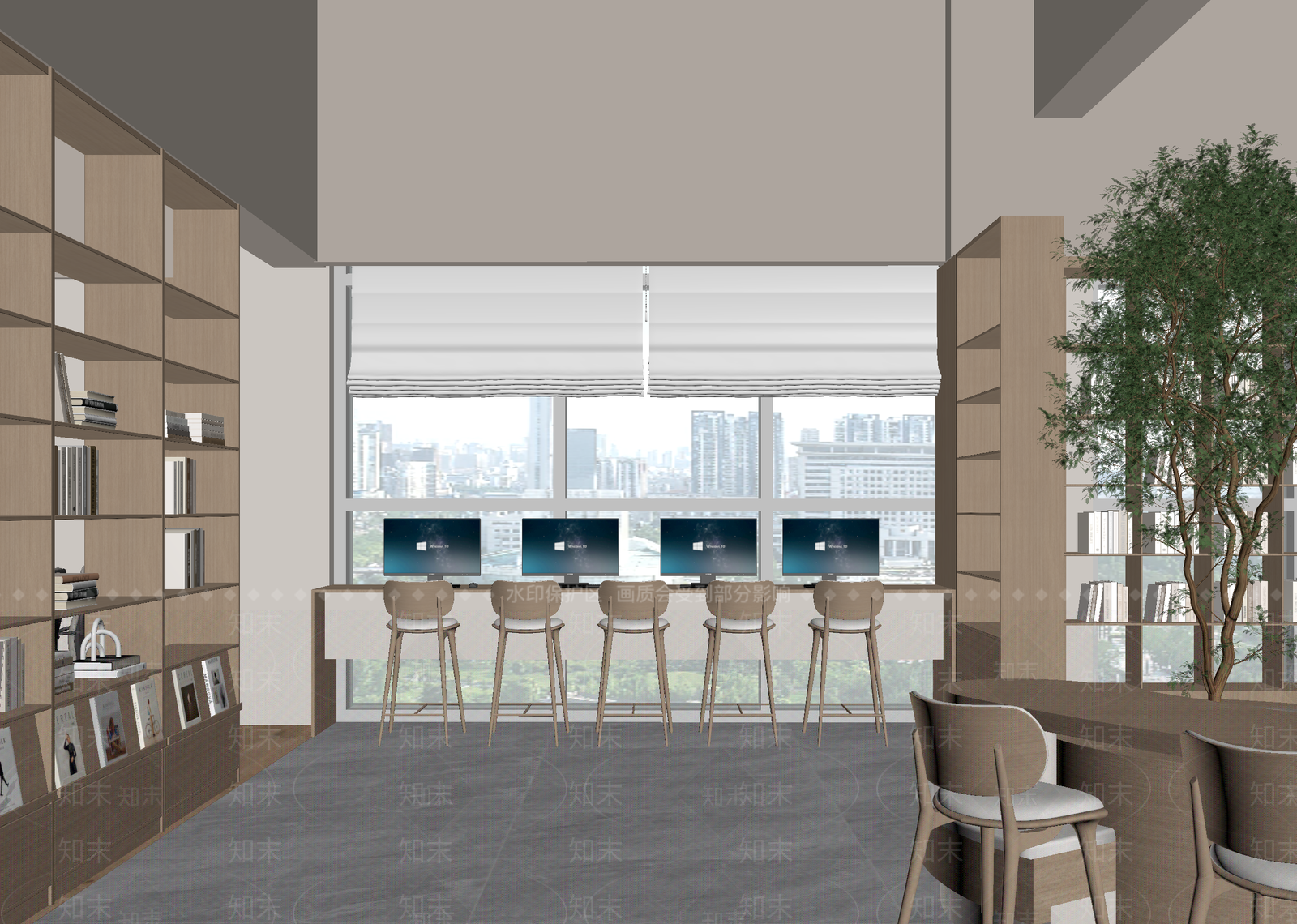 现代办公区3D模型下载【ID:1214752619】