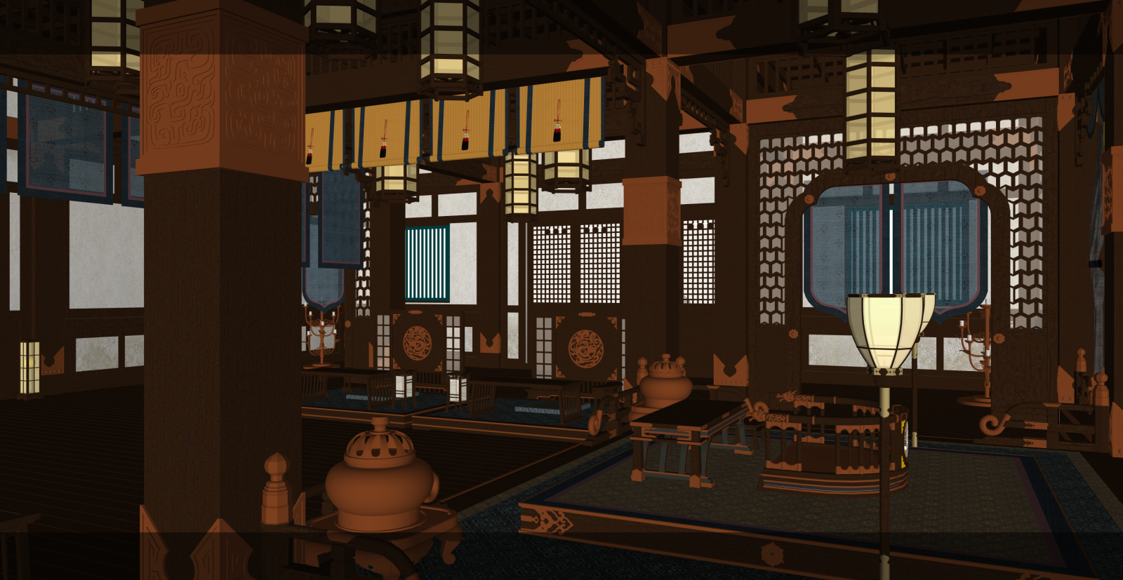 中式博物馆SU模型下载【ID:1215937813】