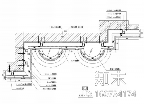 高档小区石材大门建筑施工图施工图下载【ID:160734174】