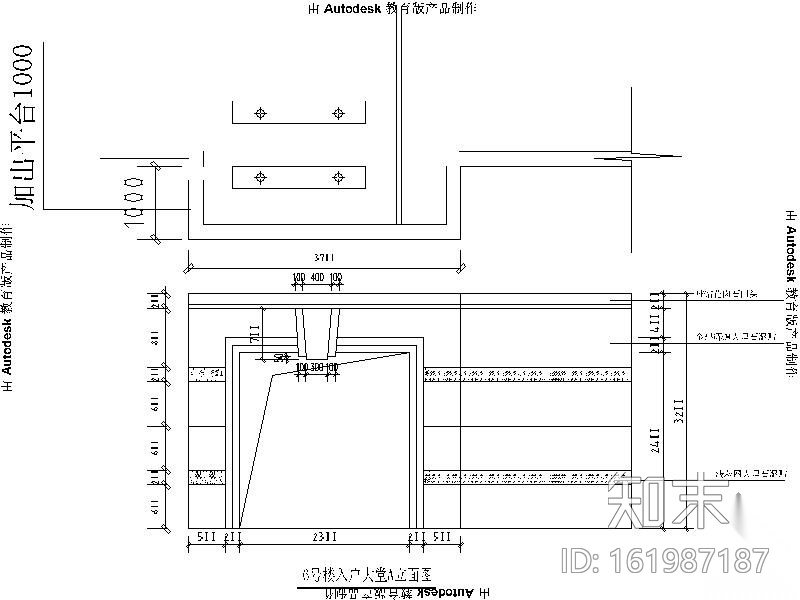 某酒店入户大厅室内装修图cad施工图下载【ID:161987187】