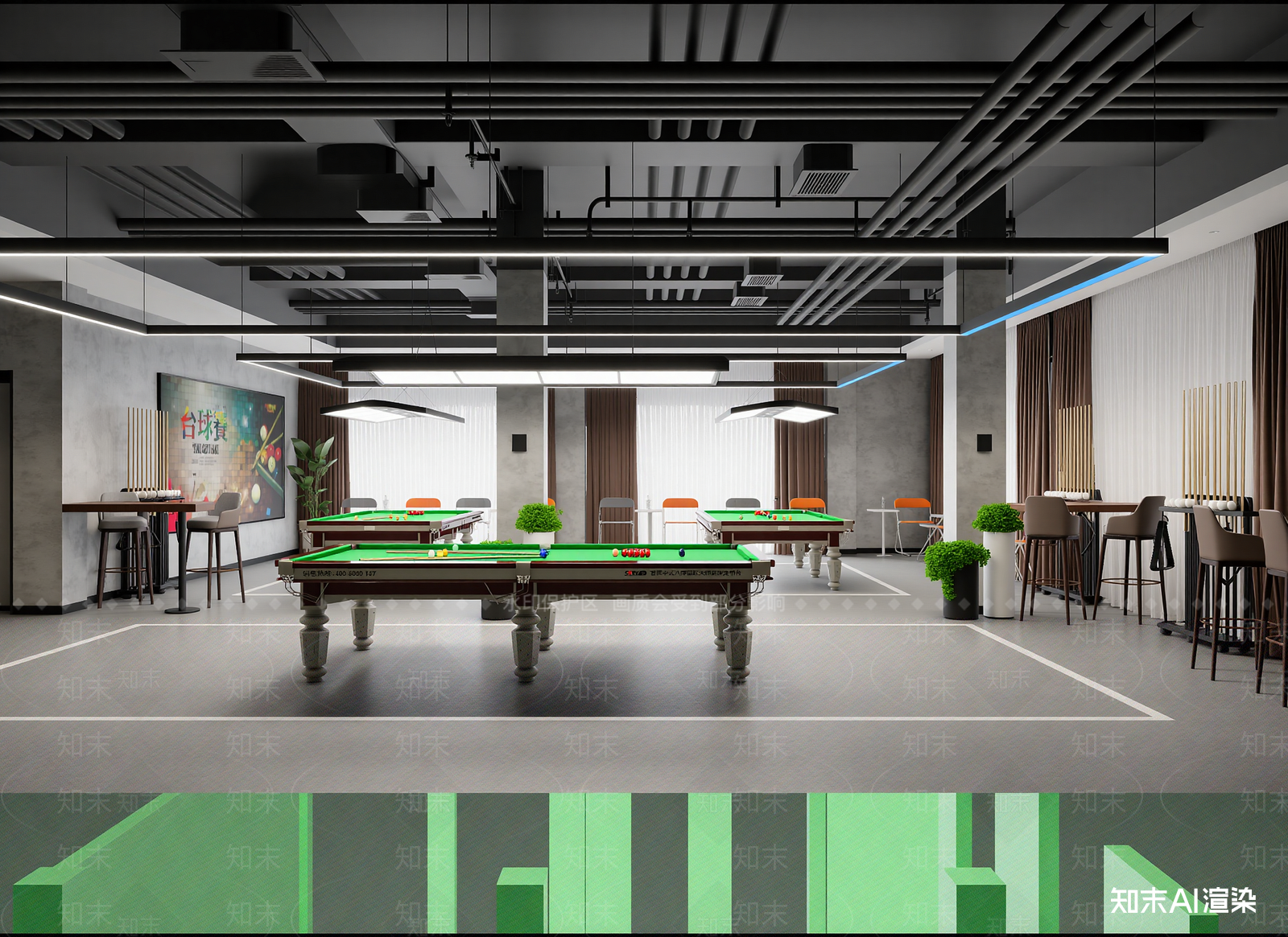 现代台球室3D模型下载【ID:1214457542】