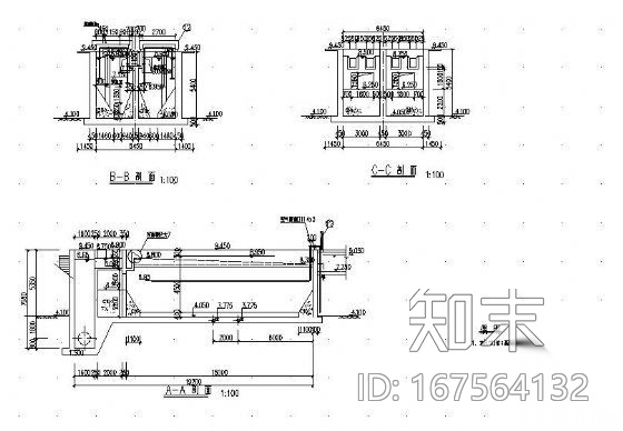 细格栅沉砂池节点详图cad施工图下载【ID:167564132】