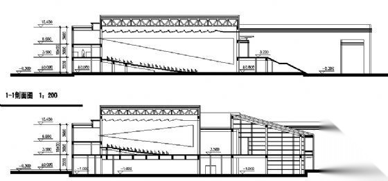 影剧院建筑设计cad施工图下载【ID:151667166】