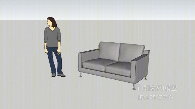 双人沙发SU模型下载【ID:319255823】