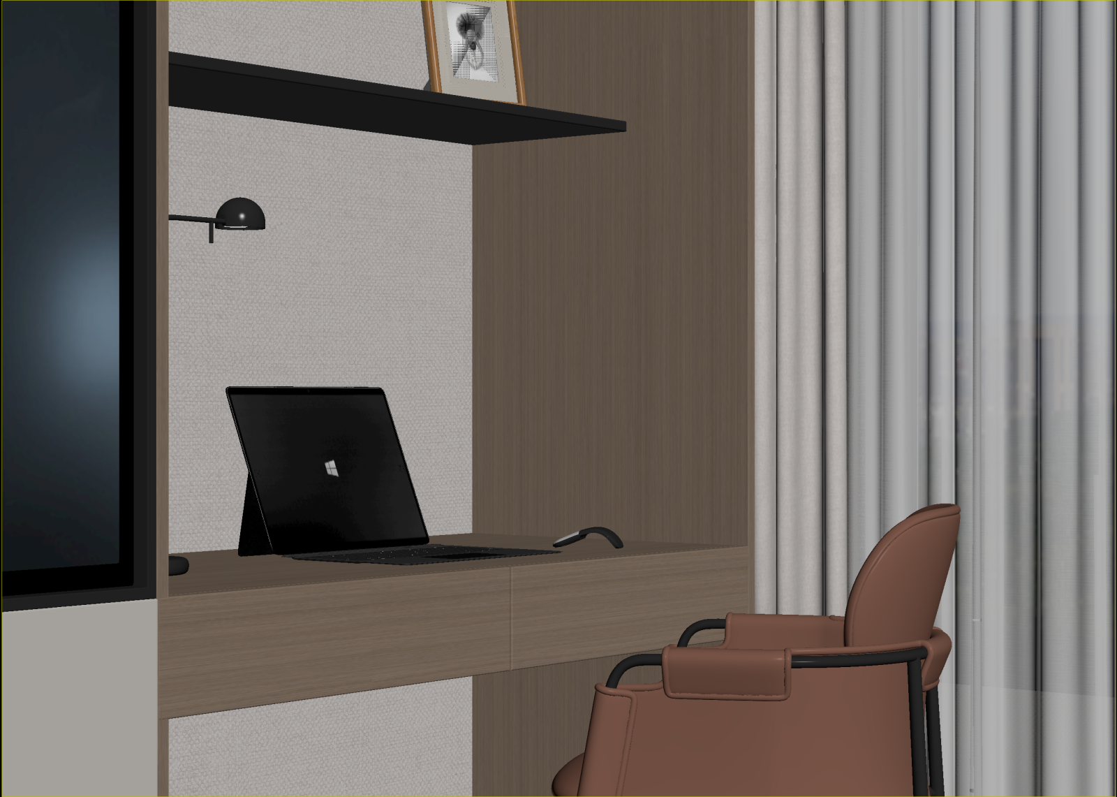 现代书房3D模型下载【ID:1214770606】