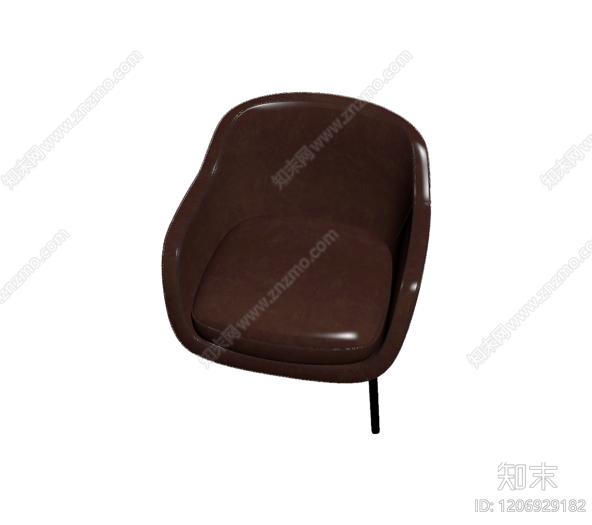 棕色皮质扶手椅3D模型下载【ID:1206929182】