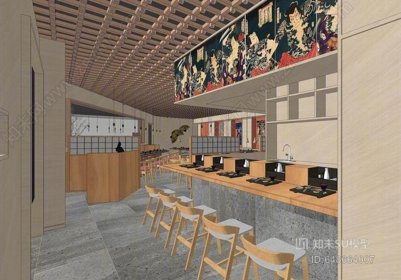 日式酒屋SU模型下载【ID:648664007】