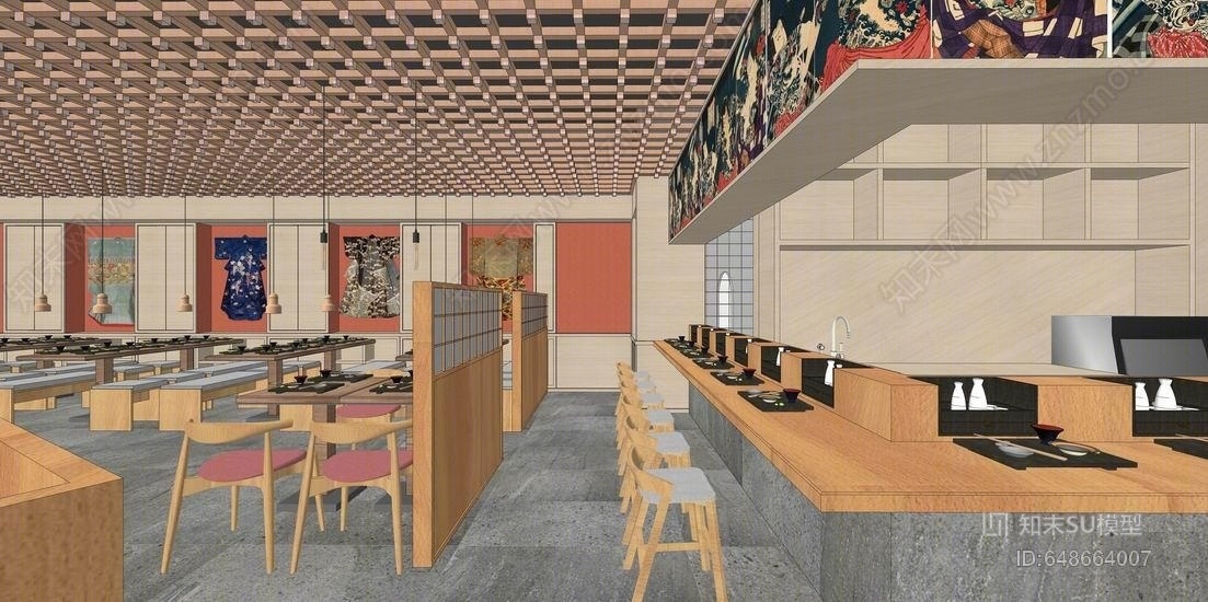 日式酒屋SU模型下载【ID:648664007】