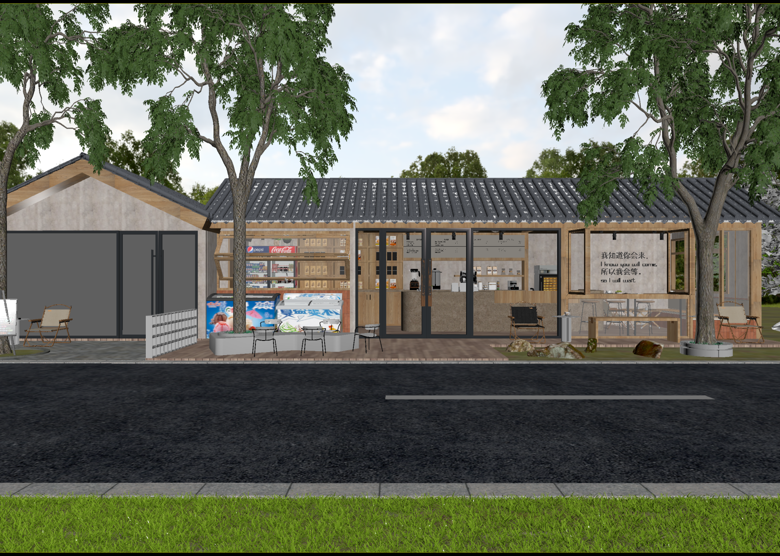 现代咖啡厅3D模型下载【ID:1214675736】