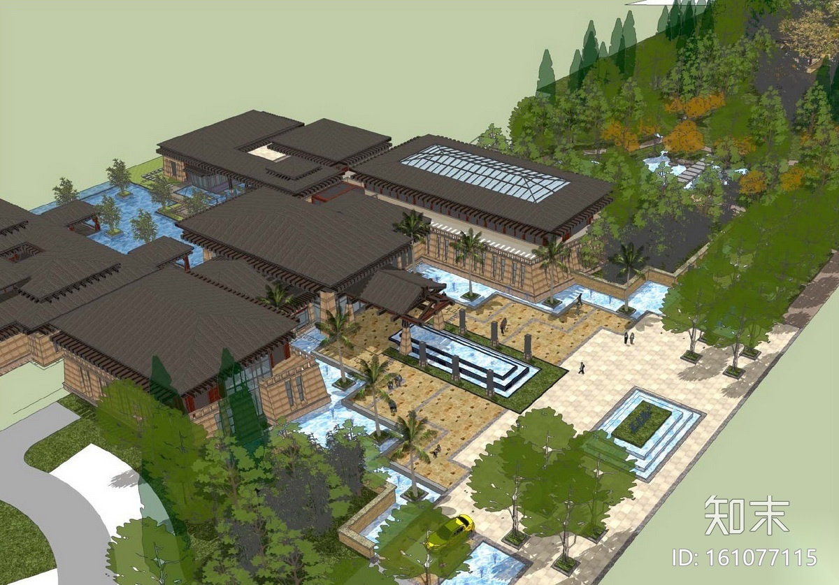 [四川]川西风格中式休闲现代居住区景观设计施工图下载【ID:161077115】