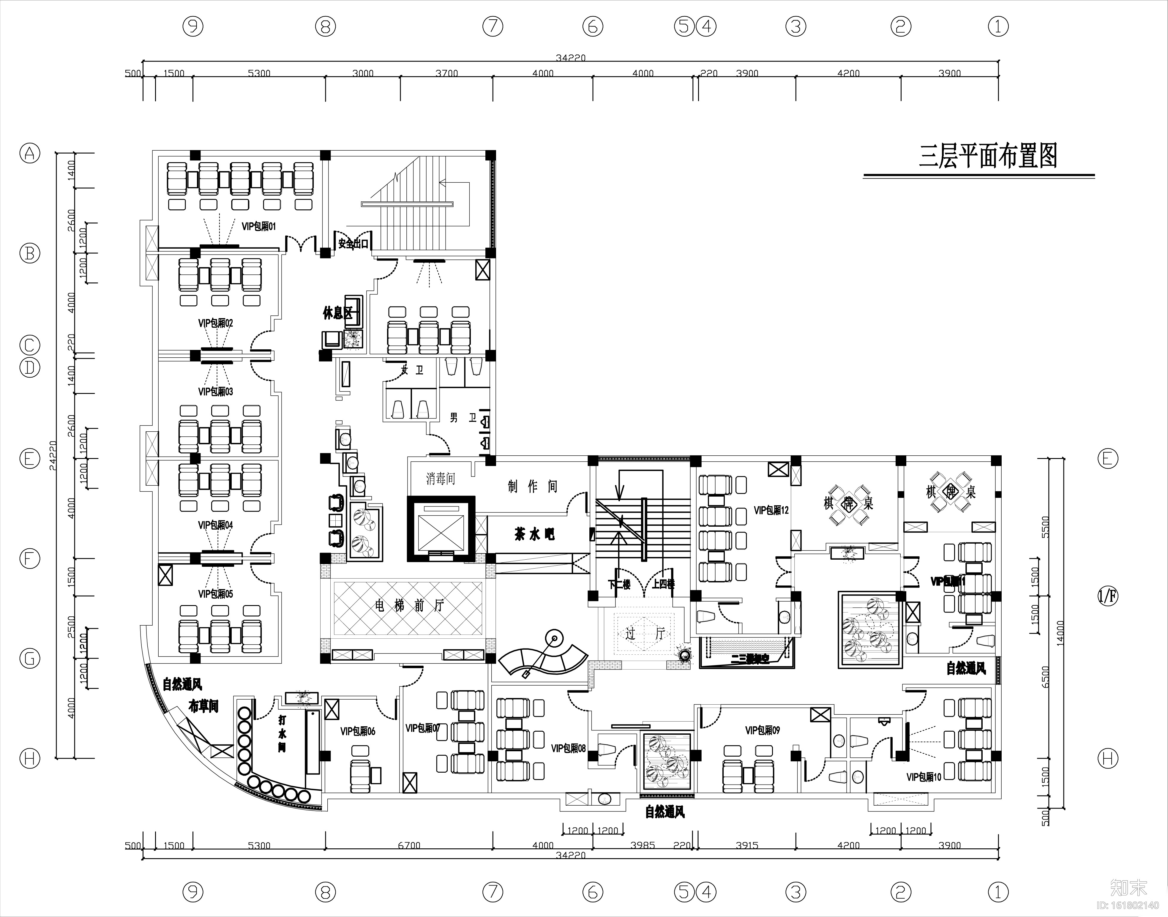 [广东]湛江足浴店室内设计施工图+效果图施工图下载【ID:161802140】