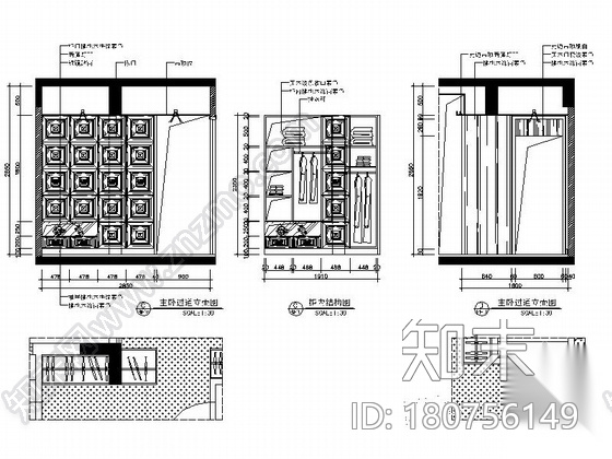 [广西]简欧风格四居室样板房装修图（含效果）cad施工图下载【ID:180756149】