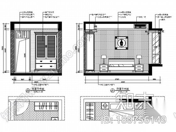 [广西]简欧风格四居室样板房装修图（含效果）cad施工图下载【ID:180756149】