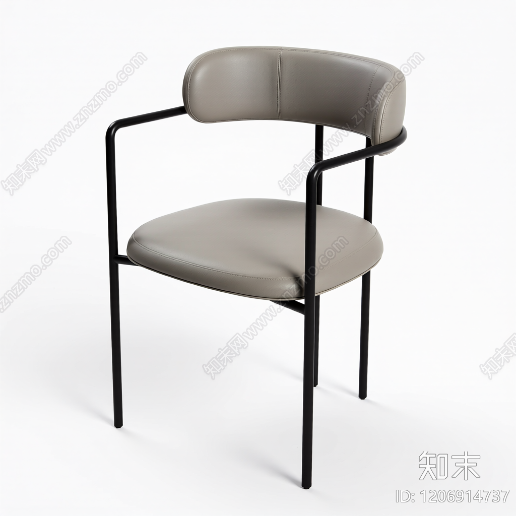 金属框架扶手椅3D模型下载【ID:1206914737】