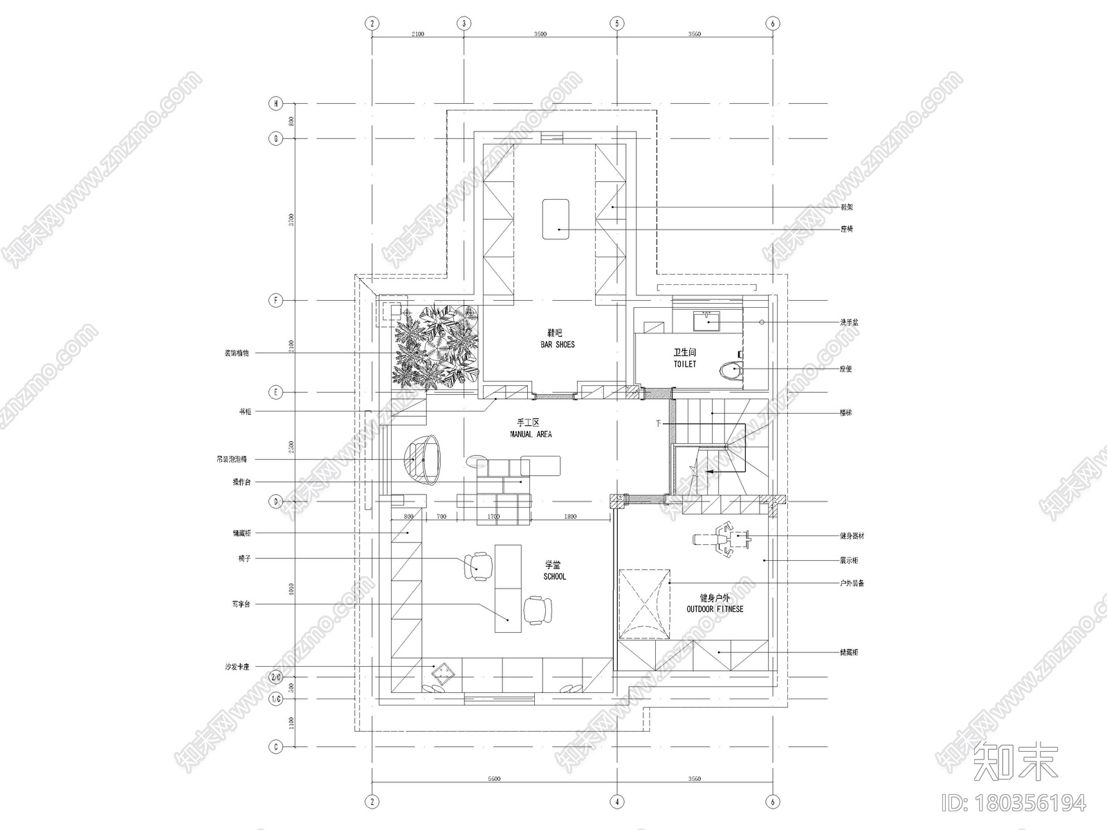 [沈阳]350㎡三层三居别墅样板间装修施工图cad施工图下载【ID:180356194】