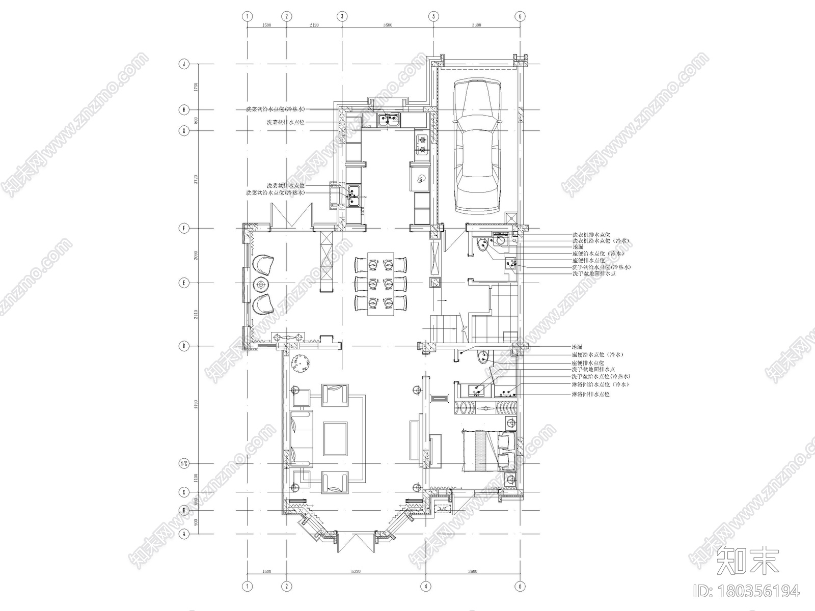 [沈阳]350㎡三层三居别墅样板间装修施工图cad施工图下载【ID:180356194】