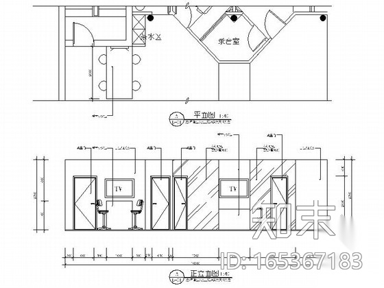 时尚现代风格摄影公司办公室室内装修施工图（含效果）cad施工图下载【ID:165367183】