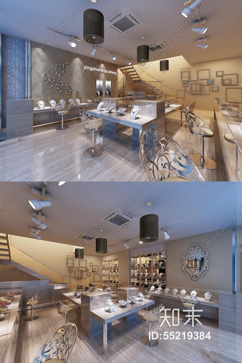 现代珠宝专卖店3D模型下载【ID:55219384】