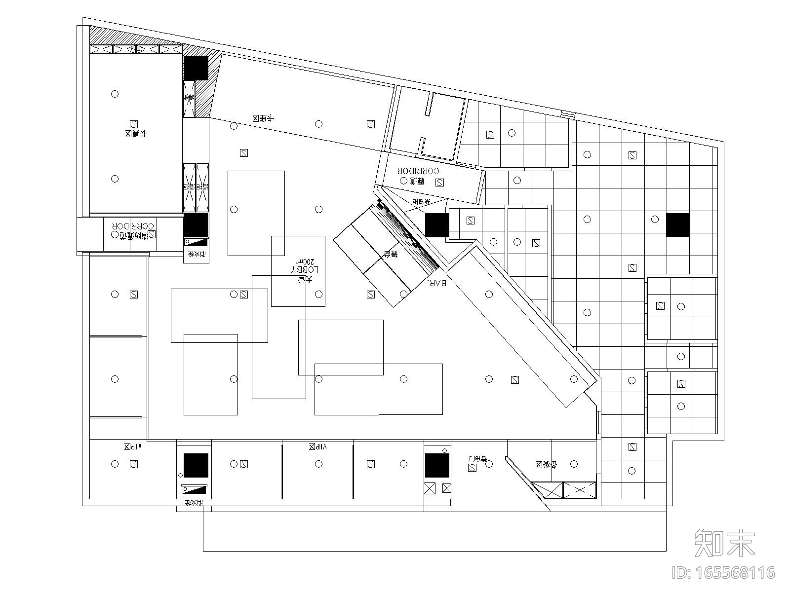 上海九麸音乐餐厅室内装修施工图+效果图cad施工图下载【ID:165568116】