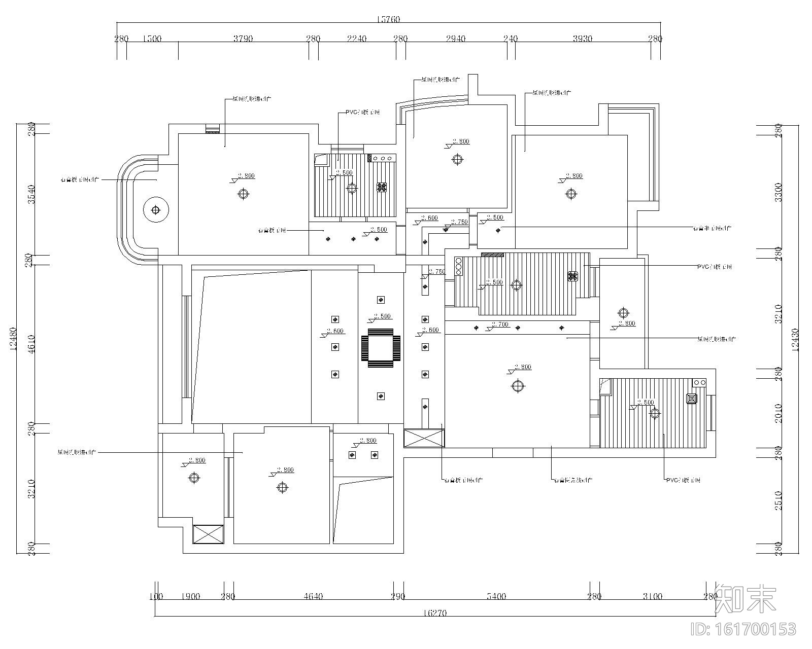 [海南]现代风格二层小别墅设计室内装修施工图cad施工图下载【ID:161700153】