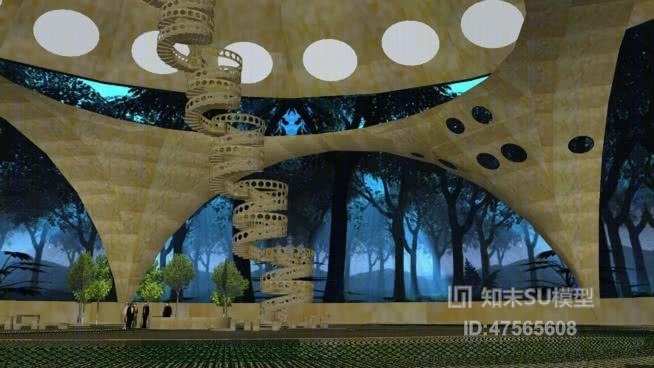 艺术风格建筑SU模型下载【ID:819270491】