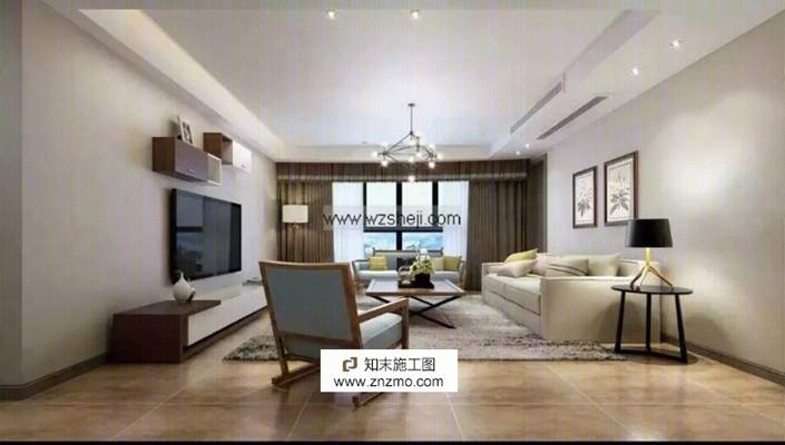 现代简约完整家装施工图cad施工图下载【ID:36930361】