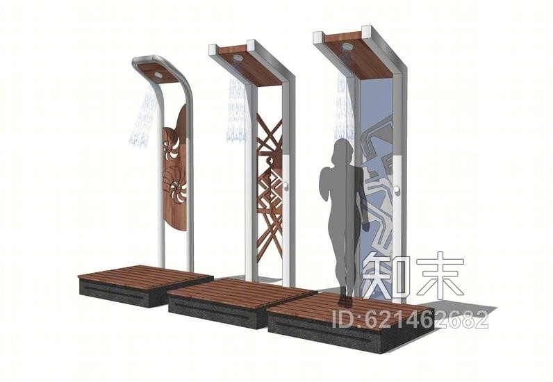 户外淋浴小品SU模型下载【ID:621462682】