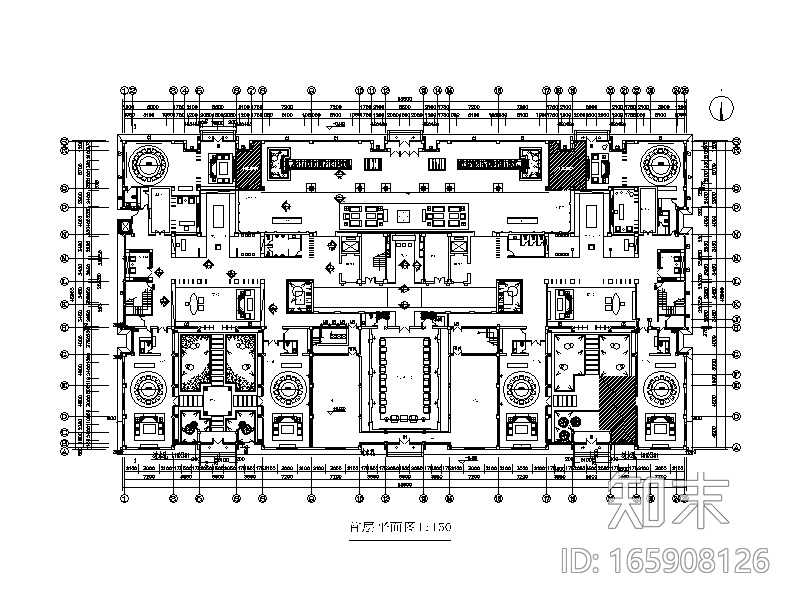 [北京]某商会所室内设计CAD施工图（含效果图)cad施工图下载【ID:165908126】