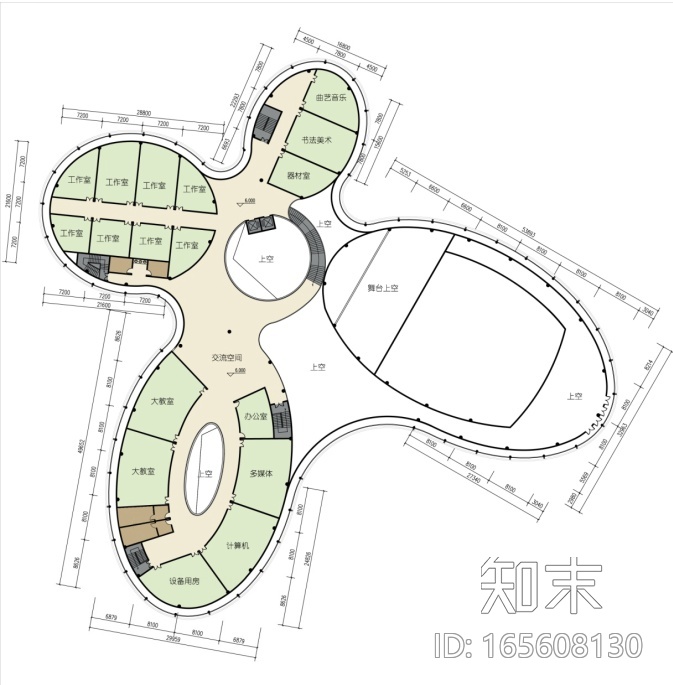 [济南]新文化中心建筑设计文案cad施工图下载【ID:165608130】