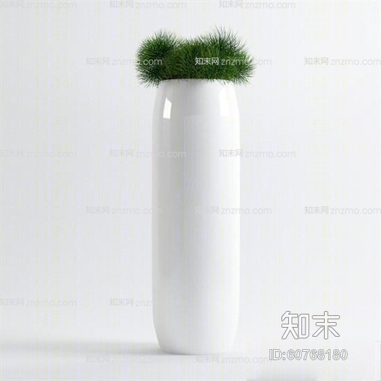 白色陶艺花瓶3D模型下载【ID:60768180】