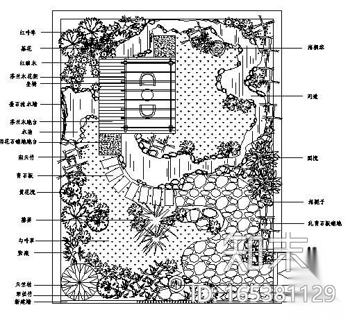 花园庭院景观绿化组图cad施工图下载【ID:165381129】