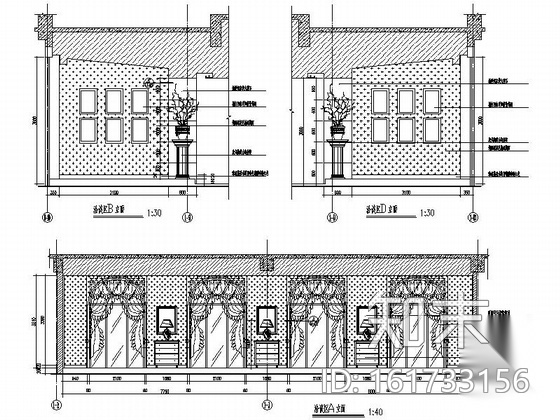 [江苏]欧式风情两层售楼处装修设计施工图cad施工图下载【ID:161733156】