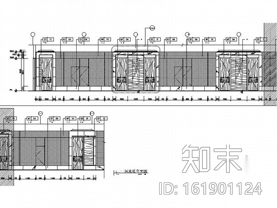 [东莞]奢华典雅酒店现代风格过道装修施工图（含效果）cad施工图下载【ID:161901124】