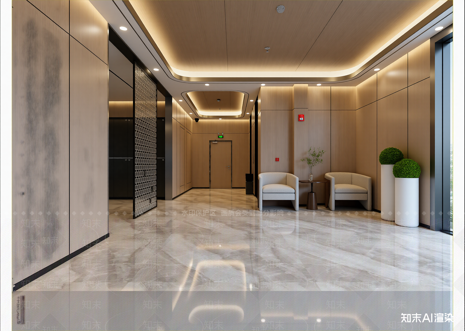现代酒店走廊3D模型下载【ID:1215095857】