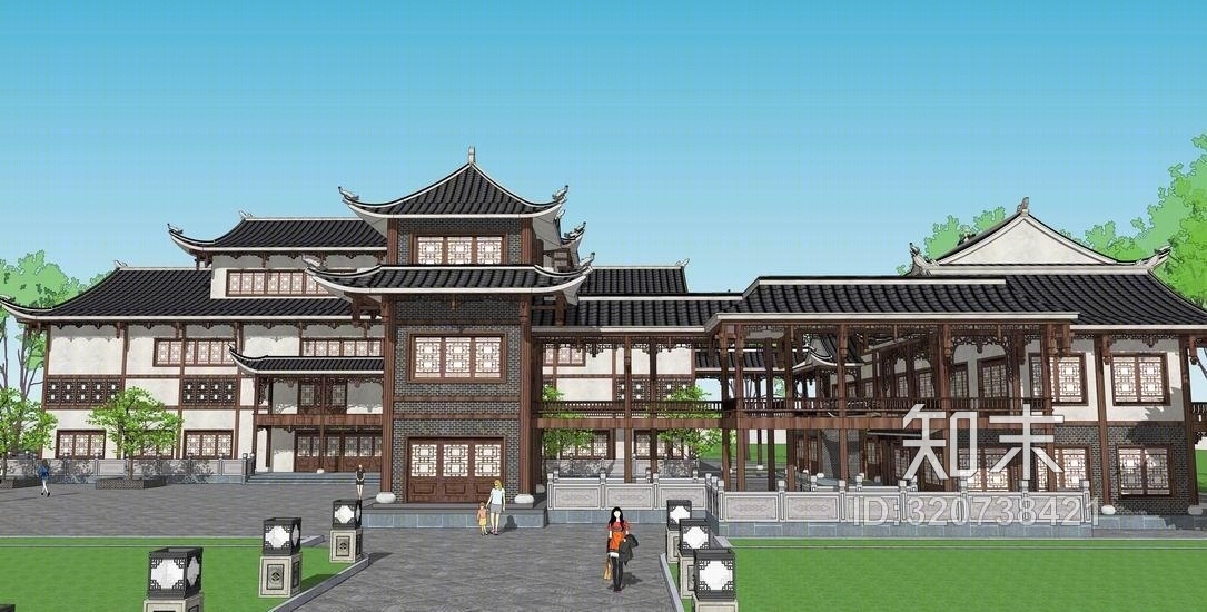 中式仿古剧院改造SU模型下载【ID:320738421】