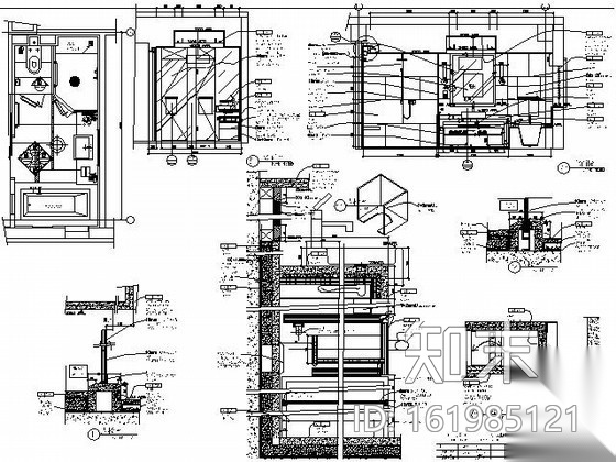 [成都]高档商务酒店标准客房T7施工图cad施工图下载【ID:161985121】