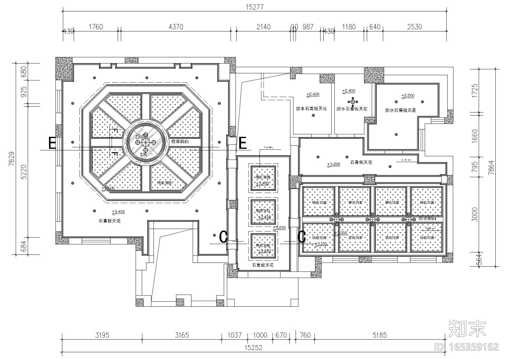 [重庆]蓝湖郡向生别墅装饰设计项目施工图cad施工图下载【ID:165359162】