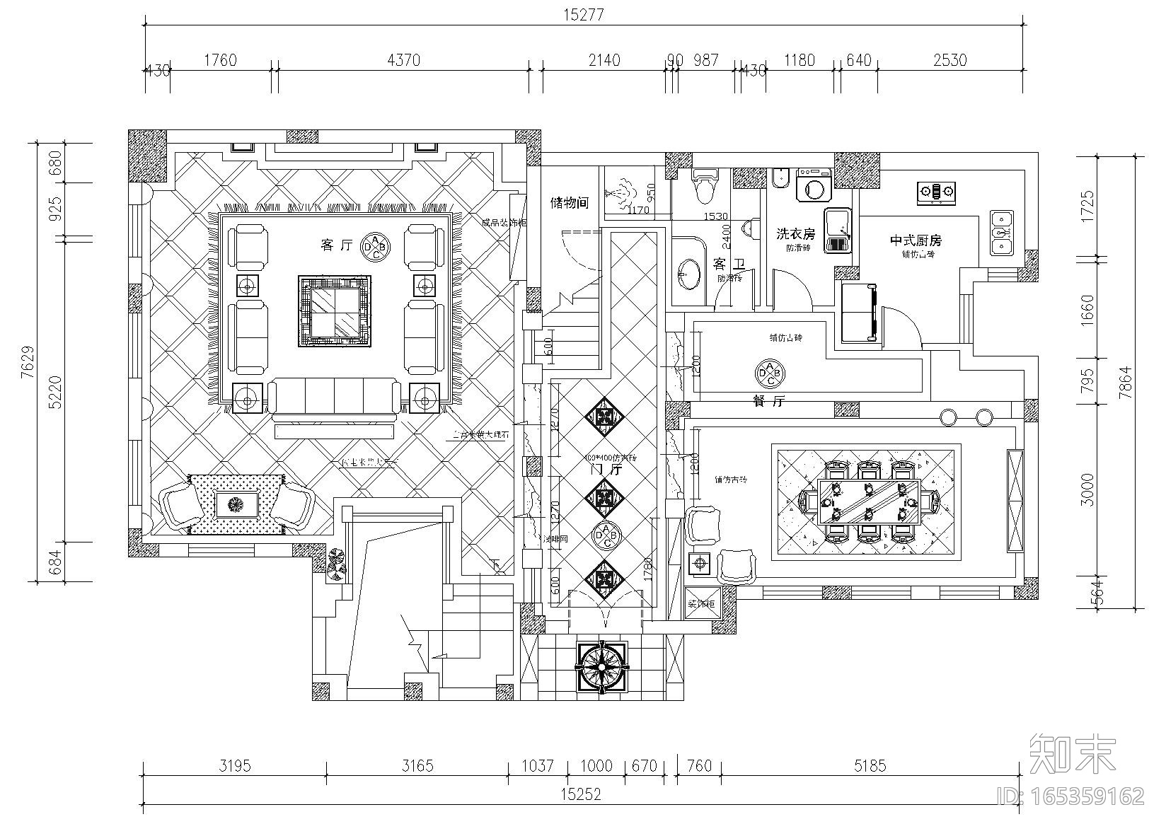 [重庆]蓝湖郡向生别墅装饰设计项目施工图cad施工图下载【ID:165359162】