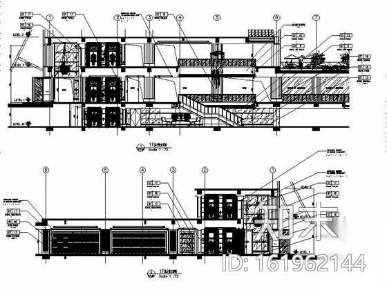 [上海]某外滩酒店公共空间局部装修施工图cad施工图下载【ID:161962144】