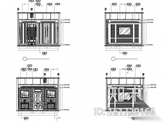 [青岛]欧陆风格三层售楼处室内装修图cad施工图下载【ID:161729166】